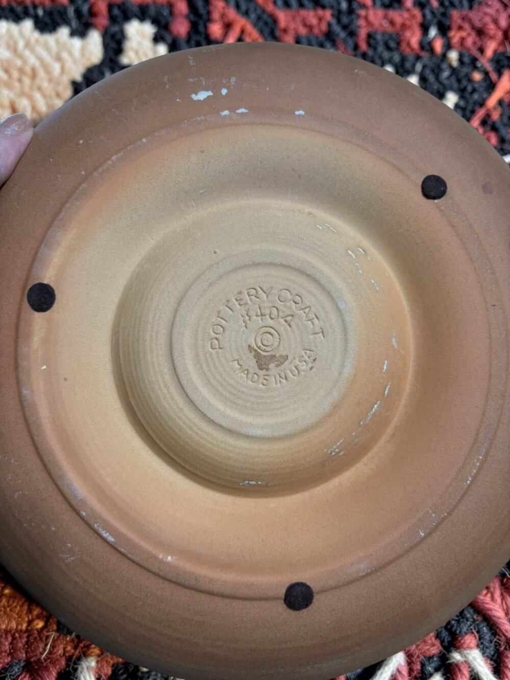 Vintage Pottery Craft USA 440 Large Studio Pottery Ashtray 10” MCM Brutalist Bow - Picture 6 of 6